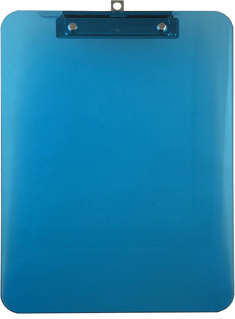 Trade Quest Plastic Clipboard Transparent Color Letter Size Low Profile Clip (Pack of 6) (Blue) - Image 4